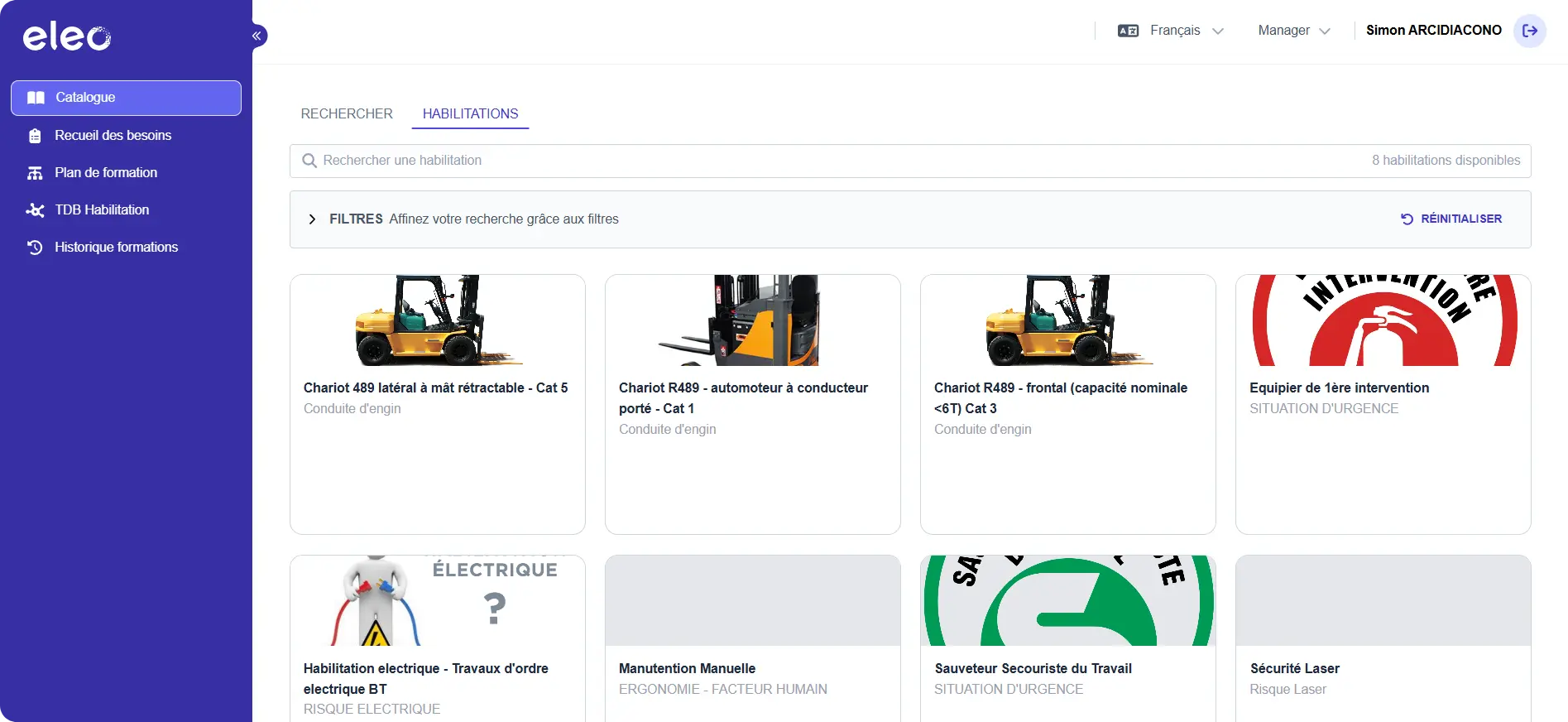 catalogue des habilitations